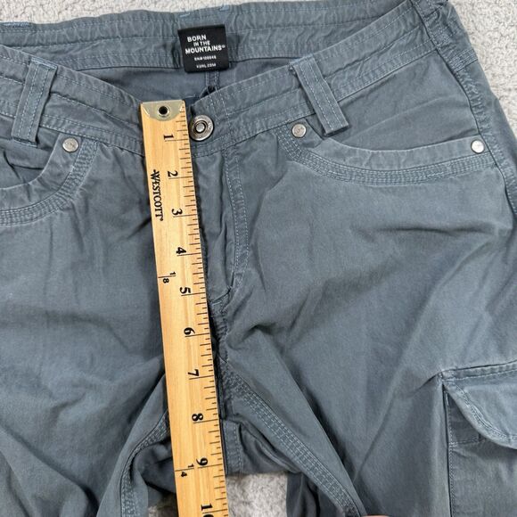 Kuhl Pants Womens 2 Blue Legendary Cargo Straight Hiking Camping Roll Up - Picture 6 of 11